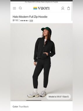NWT! Vuori Halo Modern Full Zip Hoodie - Retail $110